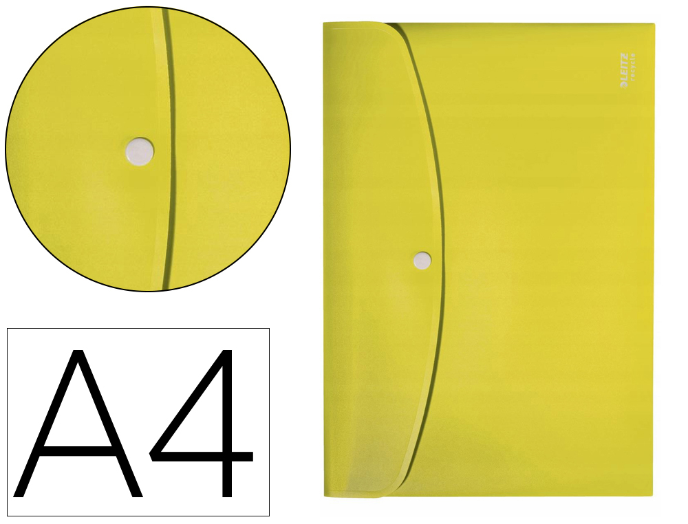 CARPETA LEITZ RECYCLE PORTADOCUMENTOS BROCHE DIN A4 POLIPROPILENO AMARILLO