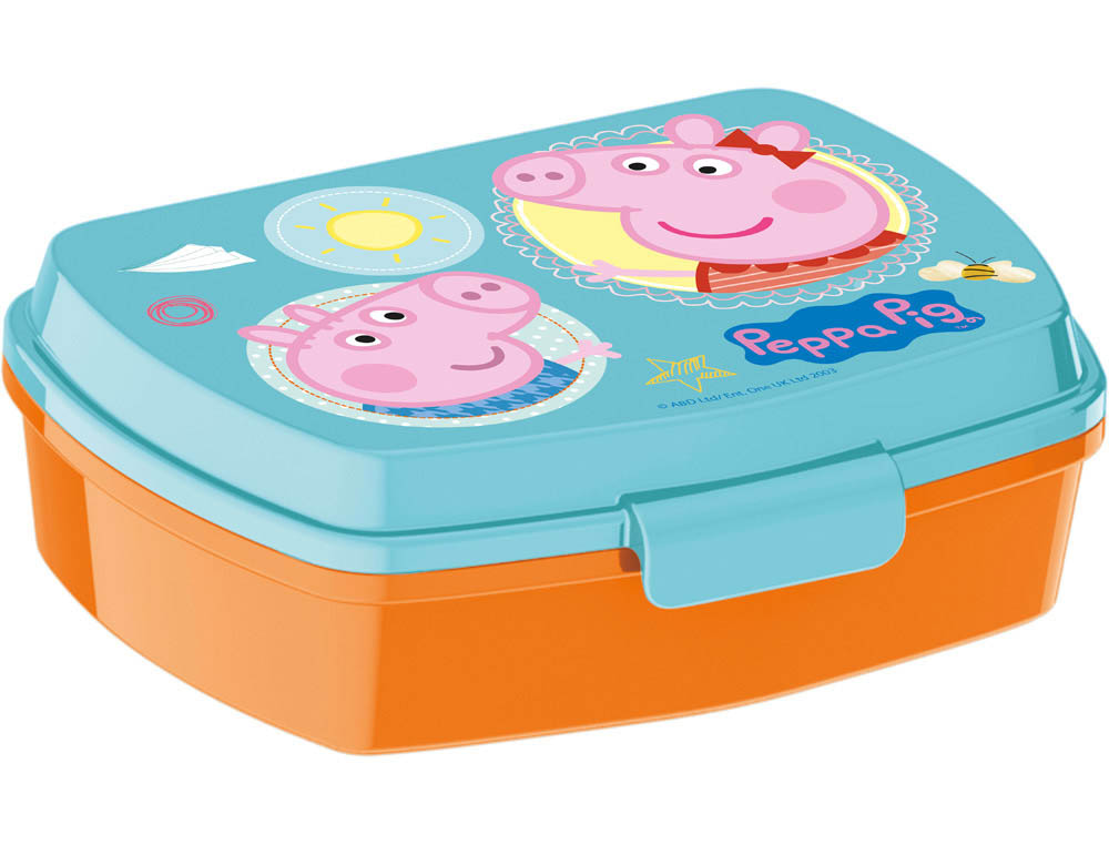 SANDWICHERA SAFTA ESCOLAR 170X133X56 MM PEPPA PIG HAVING FUN