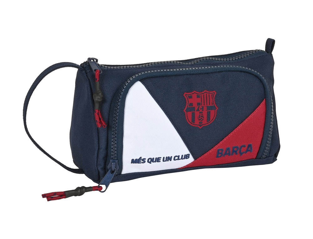 BOLSO ESCOLAR SAFTA PORTATODO CON BOLSILLO DESPLEGABLE VACIO 200X85X110 MM F.C. BARCELONA CORPORATIVA
