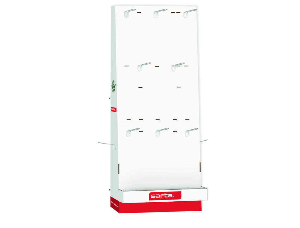 EXPOSITOR SAFTA 10 GANCHOS MOD. 945 VACIO 650X280X1580 MM