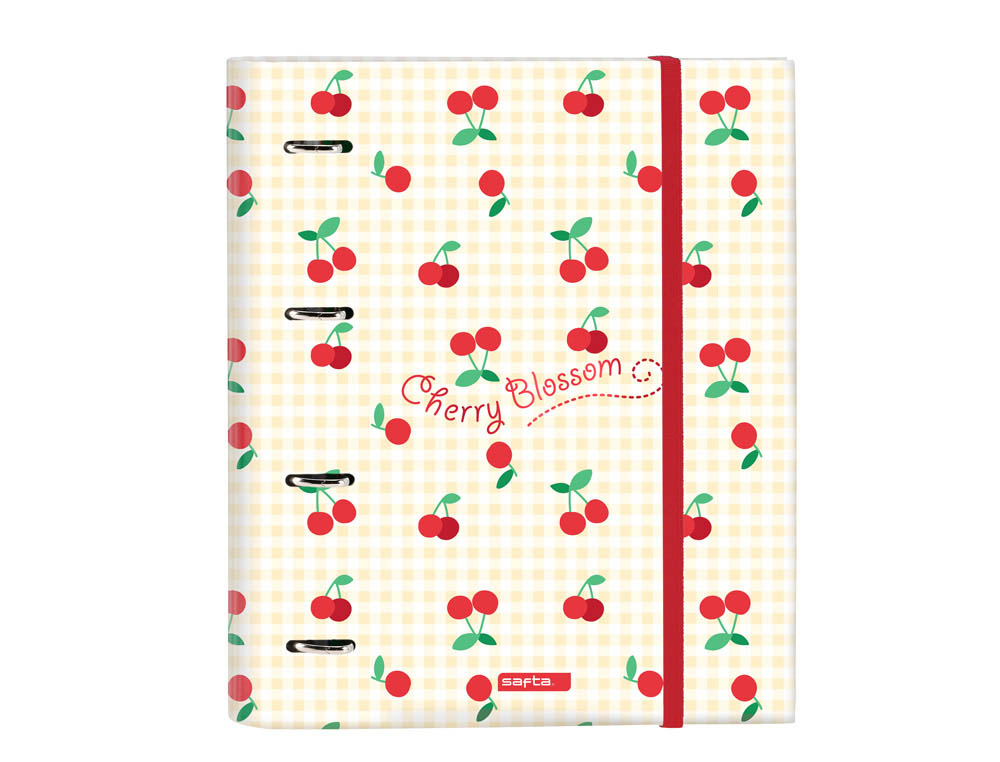 CARPETA 4 ANILLAS SAFTA A4 CON RECAMBIO 100 HOJAS CHERRY 270X35X320 MM