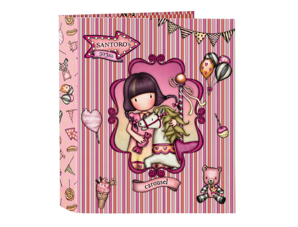 CARPETA CARTON FOLIO 4 ANILLAS SAFTA LOMO ANCHO GORJUSS FAIRGROUND 270X60X330 MM