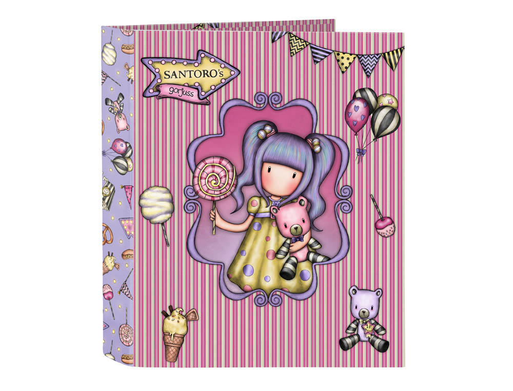 CARPETA CARTON FOLIO 4 ANILLAS SAFTA LOMO ANCHO GORJUSS FAIRGROUND 270X60X330 MM