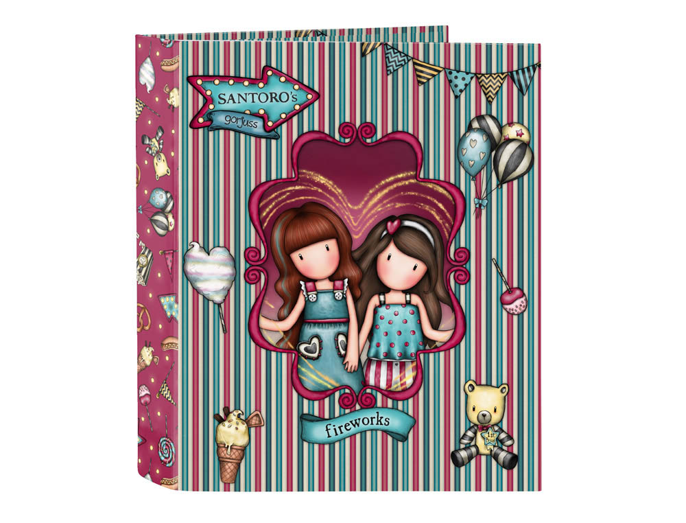 CARPETA CARTON FOLIO 4 ANILLAS SAFTA LOMO ANCHO GORJUSS FAIRGROUND 270X60X330 MM