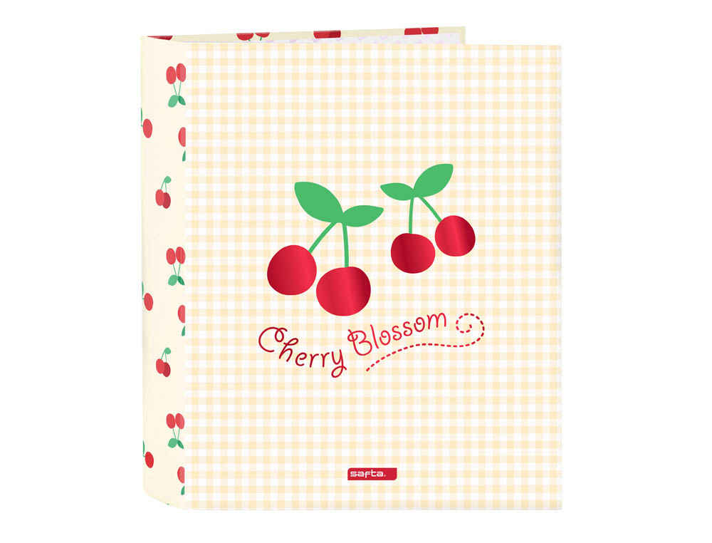 CARPETA CARTON FOLIO 4 ANILLAS SAFTA LOMO ANCHO SAFTA CHERRY 270X60X330 MM