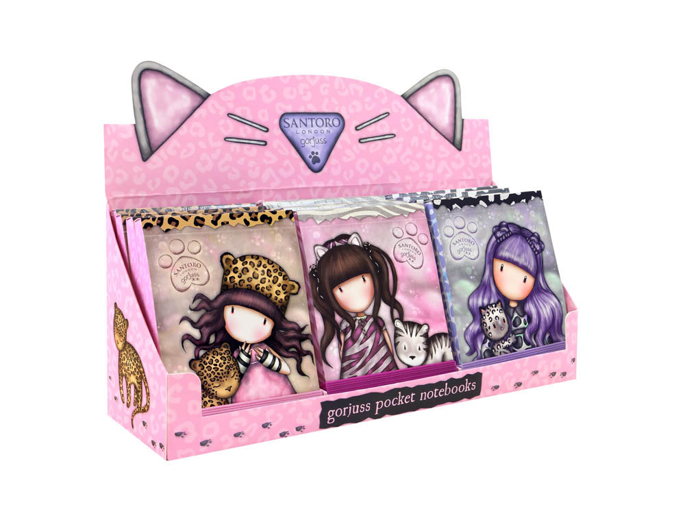 CUADERNO DE BOLSILLO SAFTA SANTORO GORJUSS WILD EXPOSITOR DE 12 UNIDADES SURTIDAS 256X75X177 MM