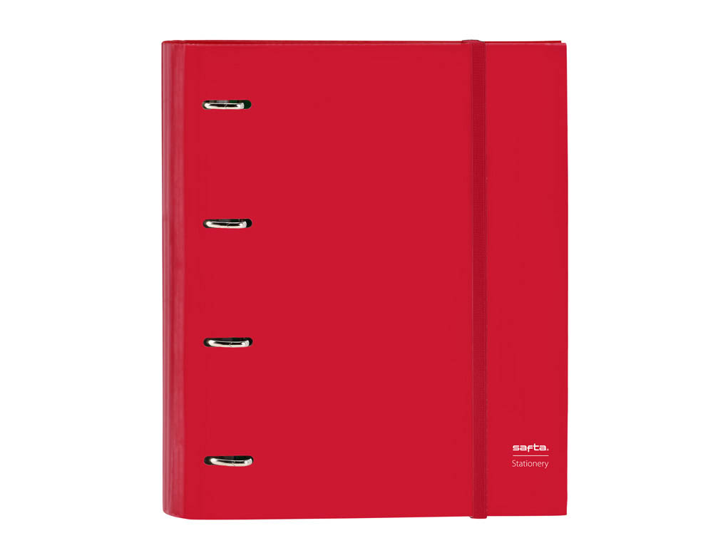 CARPETA 4 ANILLAS 35 MM SAFTA DIN A4 GOMAS Y 5 SEPARADORES TAPA FORRADA RECAMBIO 100 H 60 GR CUADRO 5 MM STATIONERY