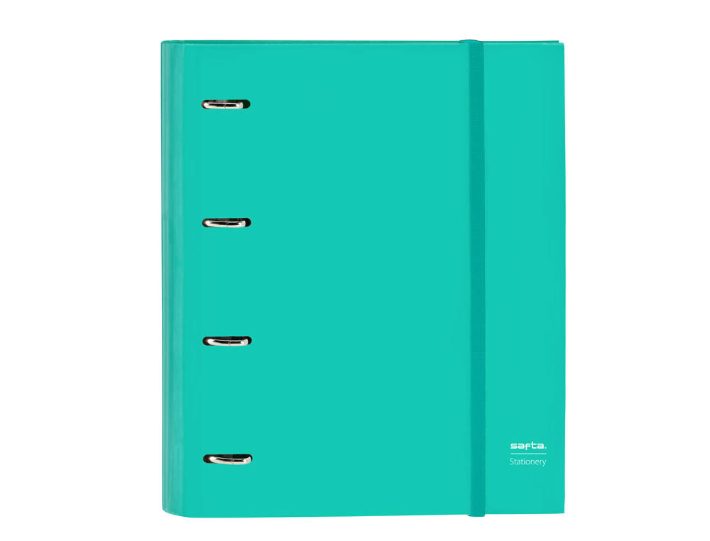 CARPETA 4 ANILLAS 35 MM SAFTA DIN A4 GOMAS Y 5 SEPARADORES TAPA FORRADA RECAMBIO 100 H 60 GR CUADRO 5 MM STATIONERY