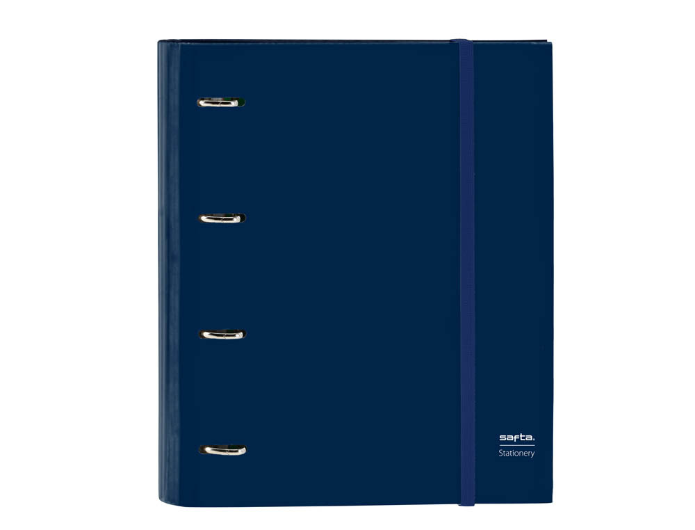 CARPETA 4 ANILLAS 35 MM SAFTA DIN A4 GOMAS Y 5 SEPARADORES TAPA FORRADA RECAMBIO 100 H 60 GR CUADRO 5 MM STATIONERY