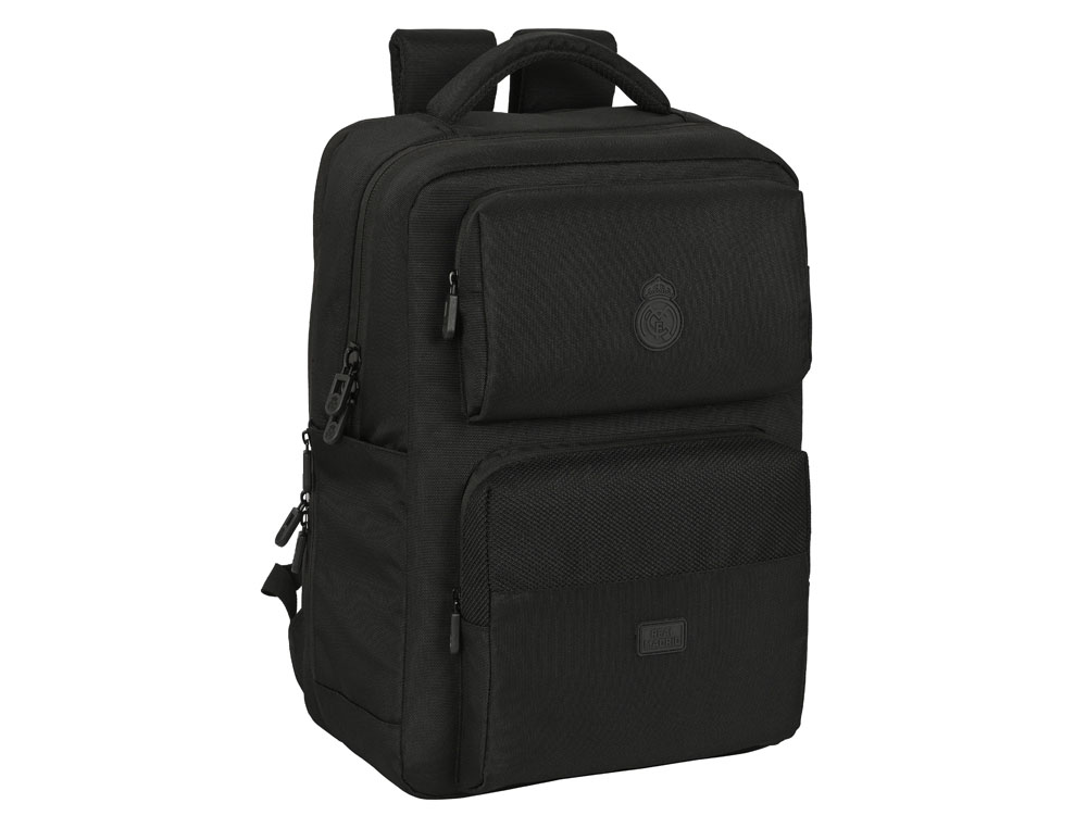 MOCHILA SAFTA 2 BOLSILLOS PORTATIL 15,6'' + USB REAL MADRID PREMIUM 440X310X130 MM