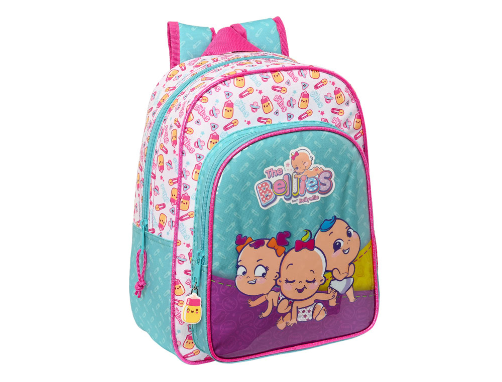 MOCHILA SAFTA INFANTIL ADAPTABLE A CARRO THE BELLIES 340X260X110 MM