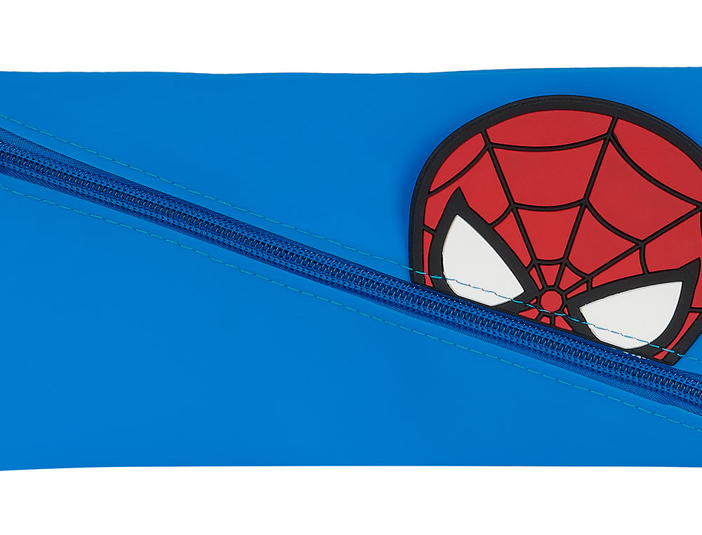 BOLSO ESCOLAR PORTATODO SAFTA SILICONA CARITAS SPIDERMAN 10X230X110 MM