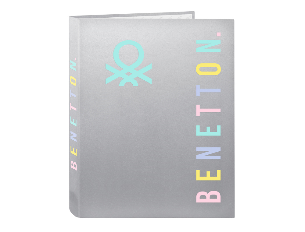 CARPETA SAFTA CARTON FOLIO 4 ANILLAS MIXTAS BENETTON SILVER 40X265X330 MM