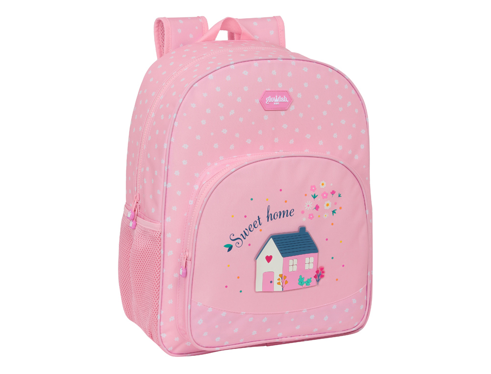 MOCHILA SAFTA ADAPTABLE A CARRO RECICLADO GLOWLAB KIDS SWEET HOME 140X330X420 MM