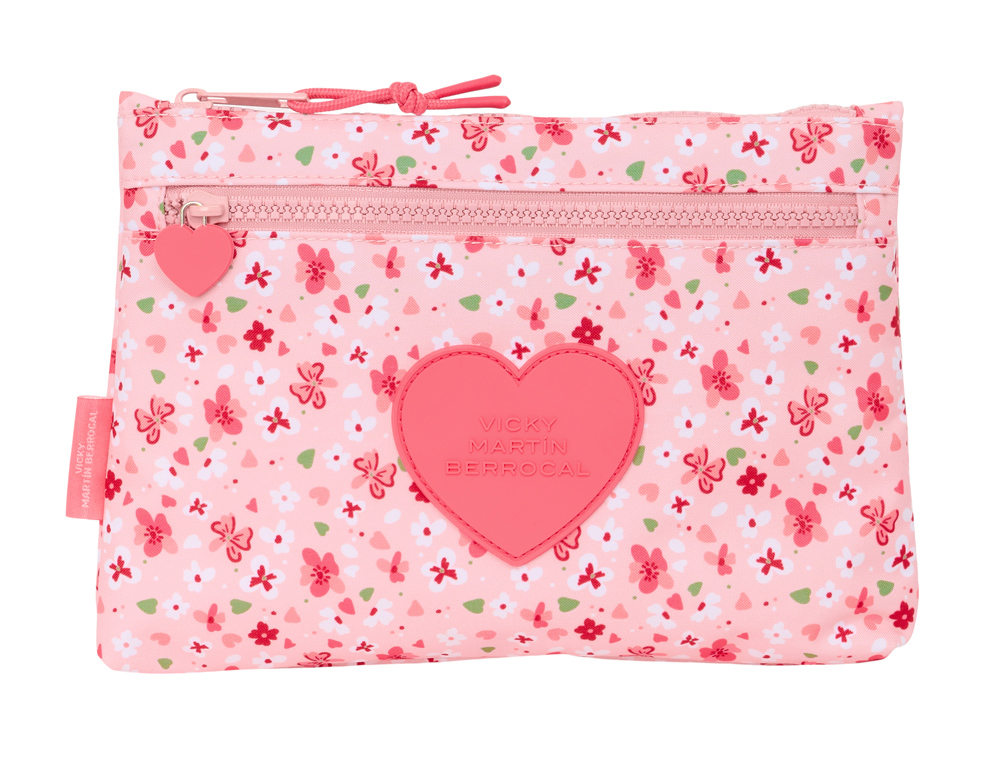BOLSO ESCOLAR PORTATODO SAFTA DOBLE GRANDE VICKY MARTIN BERROCAL IN BLOOM 30X230X160 MM