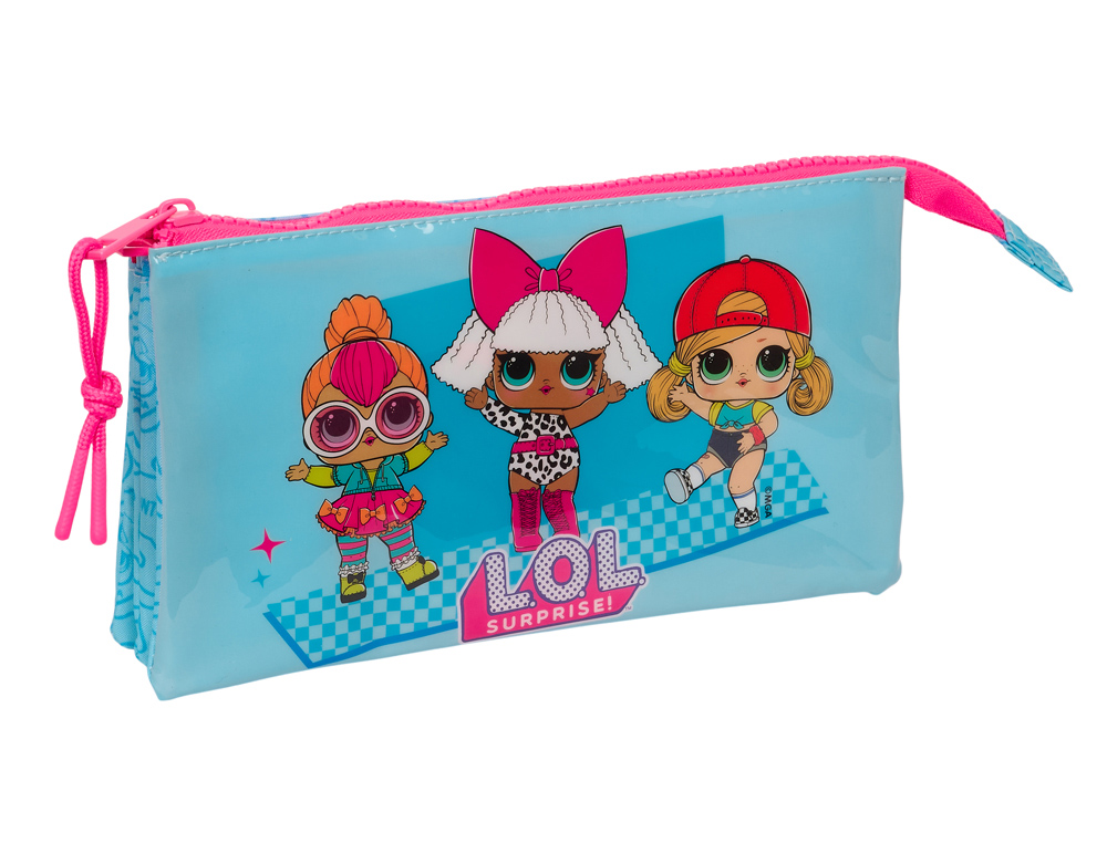 BOLSO ESCOLAR PORTATODO SAFTA TRIPLE L.O.L. SURPRISE DIVAS 30X220X120 MM