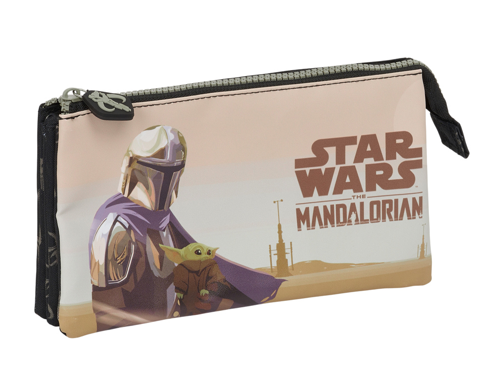 BOLSO ESCOLAR PORTATODO SAFTA TRIPLE THE MANDALORIAN THIS IS THE WAY 30X220X120 MM