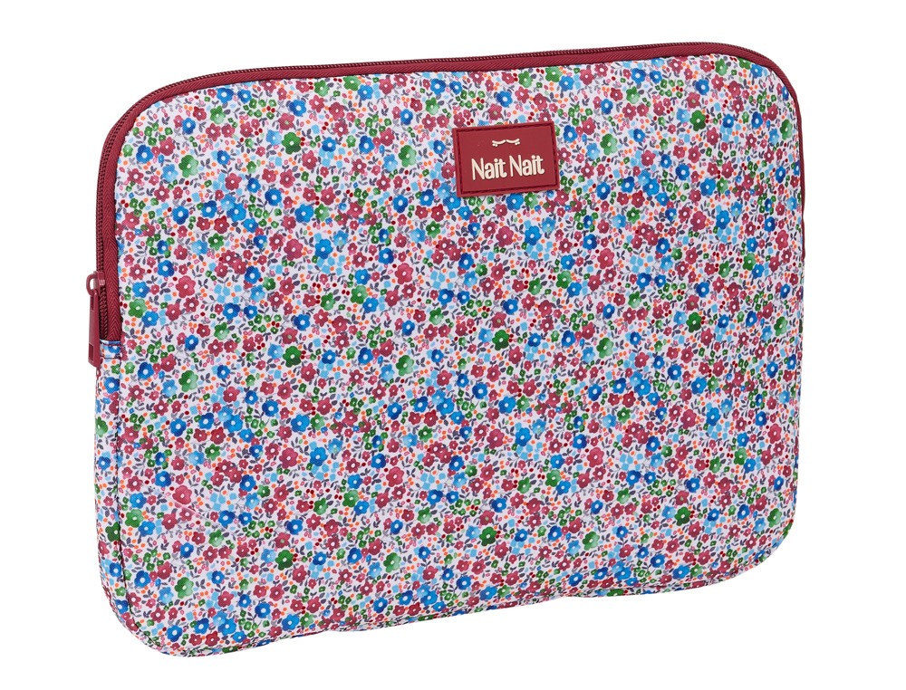 FUNDA PARA PORTATIL 14'' SAFTA NAIT NAIT FLORESISTENTE COIMBRA BURDEOS 250X340X20 MM