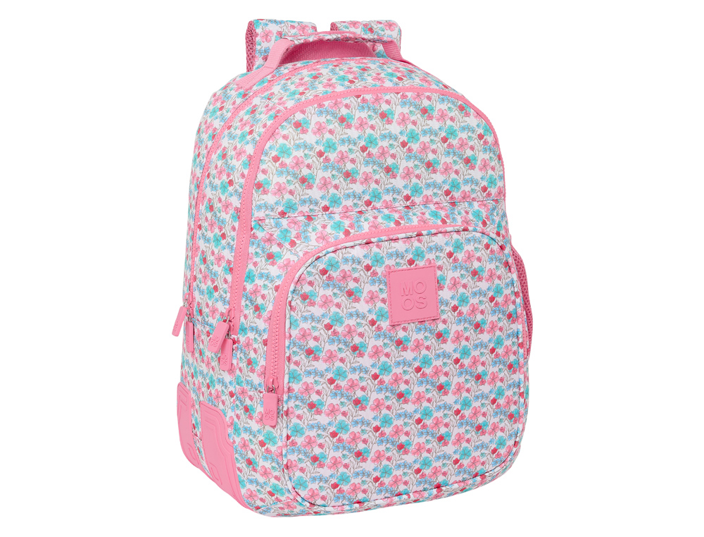 MOCHILA SAFTA DOBLE CON CANTONERAS ADAPTABLE A CARRO RECICLADO MOOS FLORESISTENTE 420X320X150 MM
