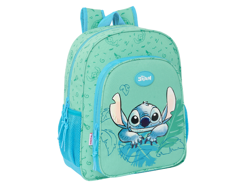MOCHILA SAFTA JUNIOR ADAPTABLE A CARRO STITCH ALOHA 380X320X120 MM