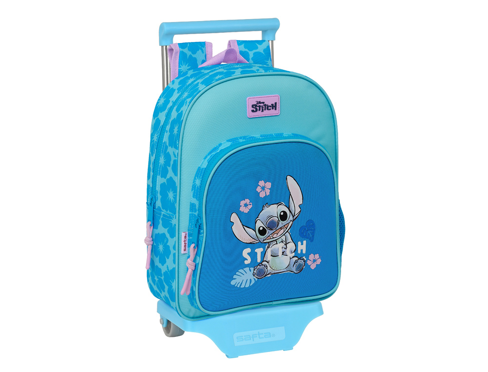 MOCHILA SAFTA MOD. 185 CON CARRO 705 STITCH HAWAII 340X260X110 MM