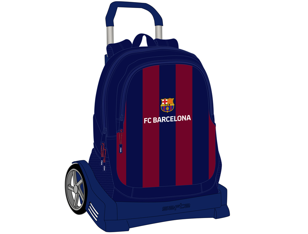 MOCHILA SAFTA MOD. 665 CON CARRO EVOLUTION F.C. BARCELONA 440X320X160 MM