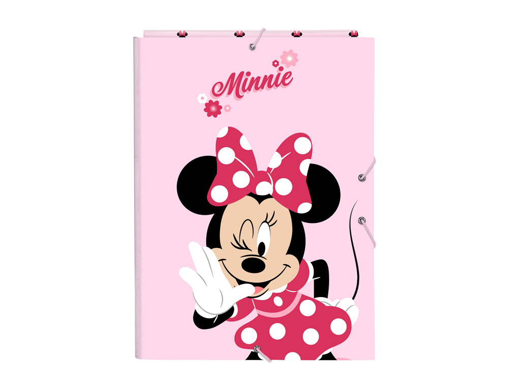CARPETA CARTON FOLIO GOMAS SOLAPAS SAFTA MINNIE MOUSE NALVE