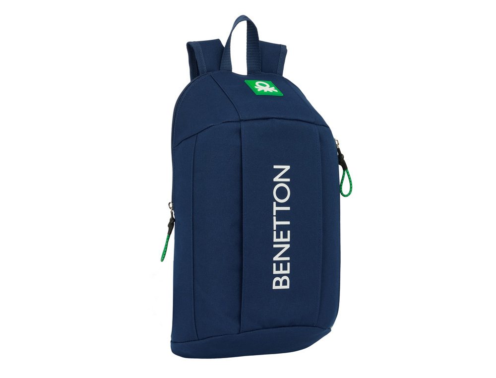MINI MOCHILA SAFTA CON CREMALLERA VERTICAL BENETTON GREEN 390X220X100 MM