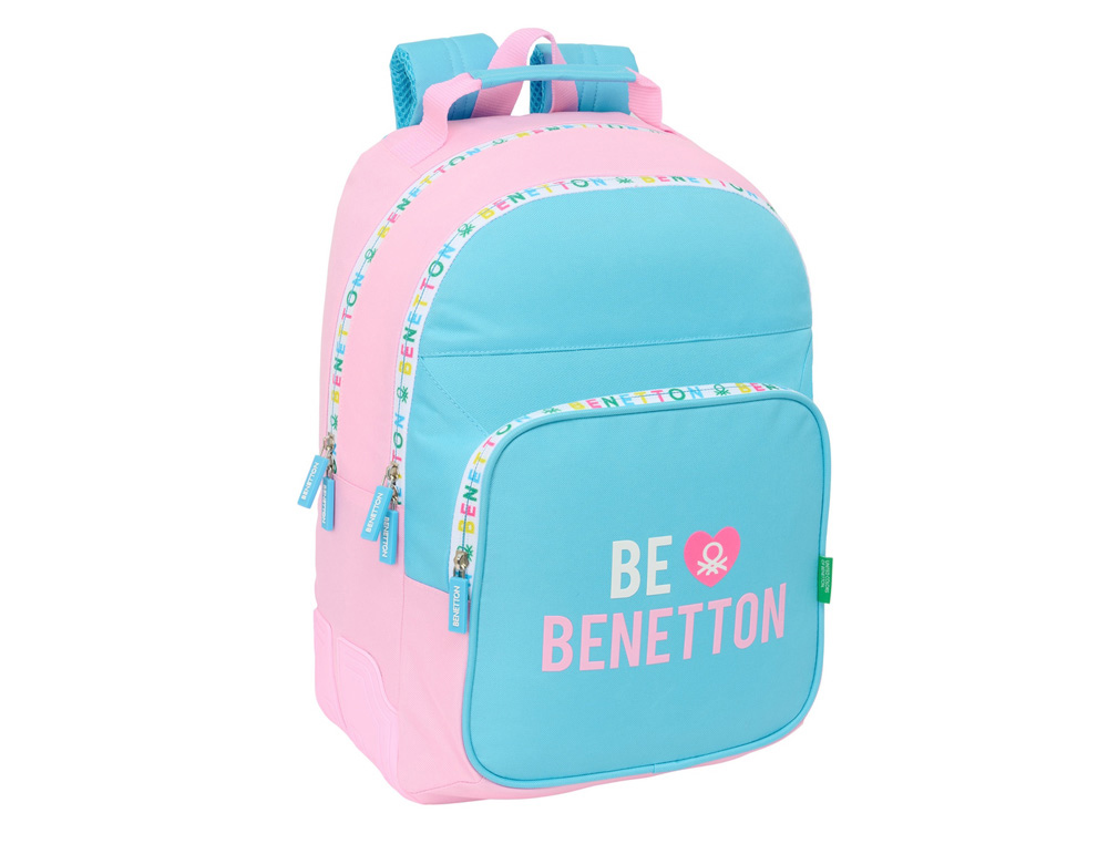 MOCHILA SAFTA DOBLE CON CANTONERAS ADAPTABLE A CARRO BENETTON UNIQUE 420X320X150 MM