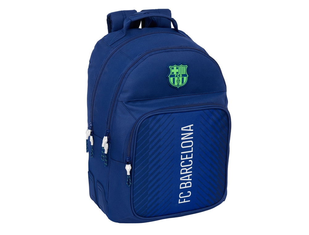 MOCHILA SAFTA DOBLE CON CANTONERAS ADAPTABLE A CARRO F.C. BARCELONA NAVY BLUE 420X320X150 MM