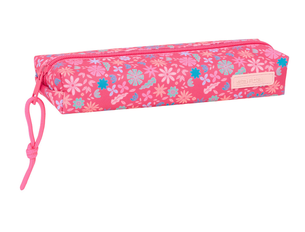 BOLSO ESCOLAR PORTATODO SAFTA RECTANGULAR CON GOMA ELASTICA 22CM SAFTA FEELING 40X220X70 MM