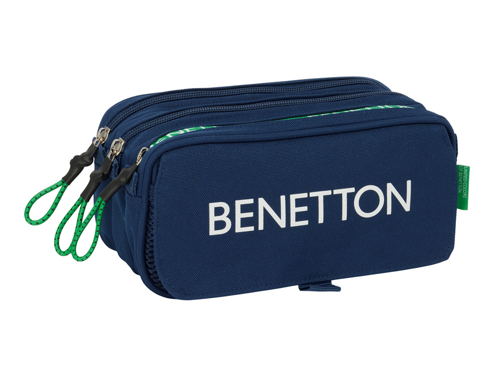 BOLSO ESCOLAR PORTATODO SAFTA TRIPLE BIG BENETTON GREEN 100X215X80 MM