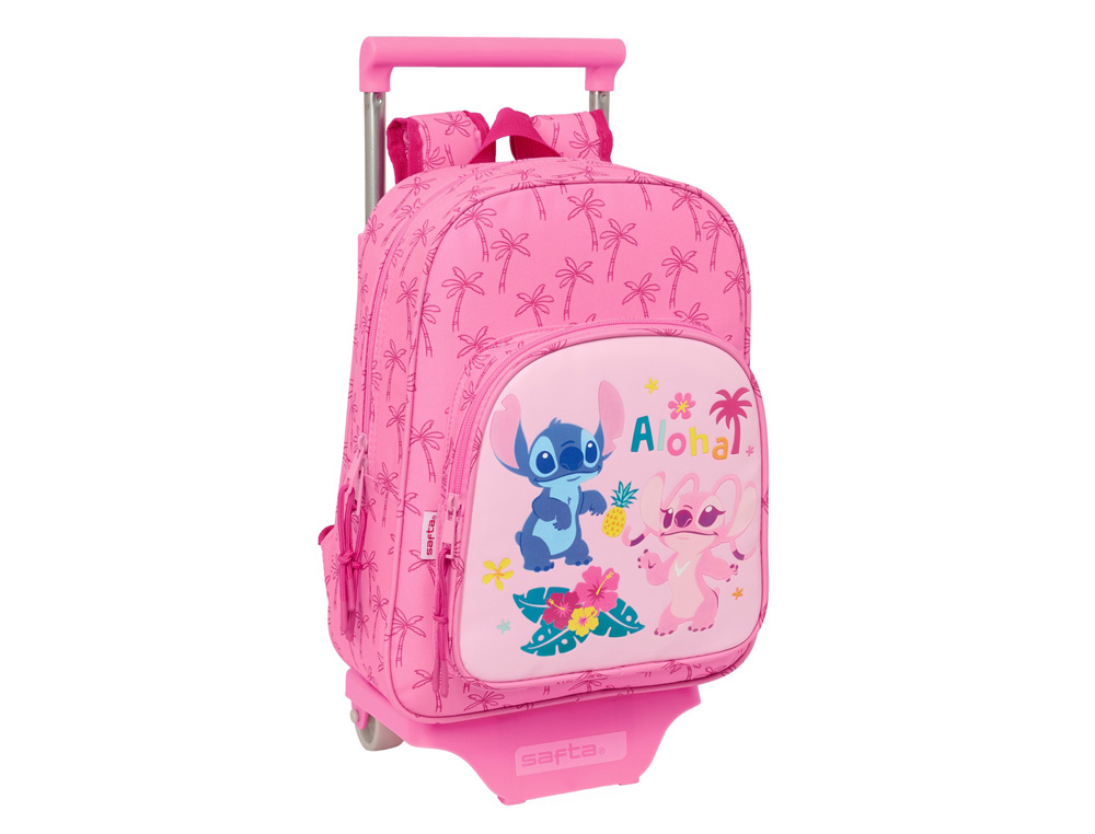 MOCHILA SAFTA MOD. 185 CON CARRO 705 STITCH CHILL 340X260X110 MM