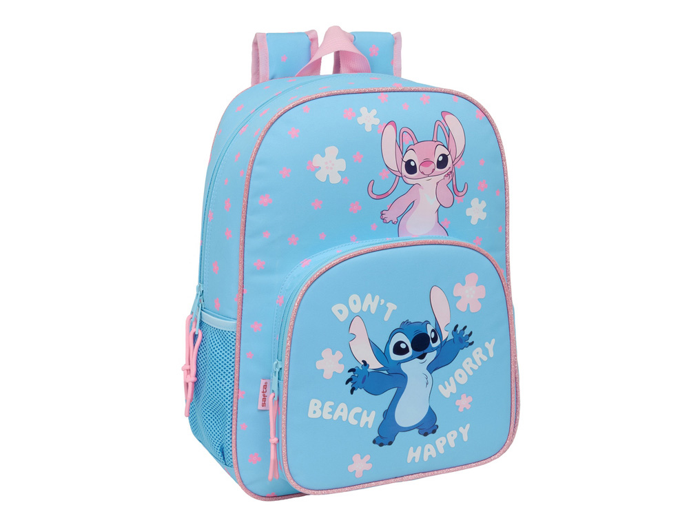 MOCHILA SAFTA ADAPTABLE A CARRO STITCH HAPPY 420X330X140 MM