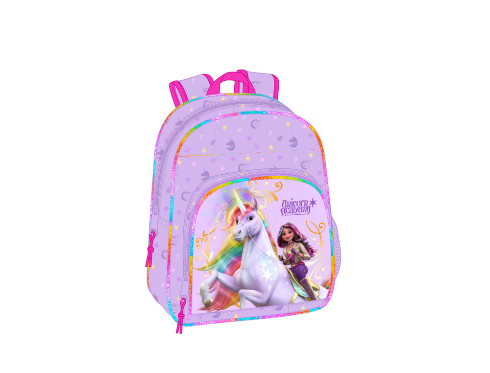 MOCHILA SAFTA INFANTIL ADAPTABLE A CARRO UNICORN ACADEMY 340X280X100 MM