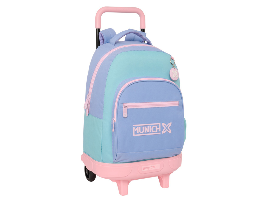 MOCHILA SAFTA GRANDE CON RUEDAS COMPACT EXTRAIBLE MUNICH MELLOW 450X330X220 MM