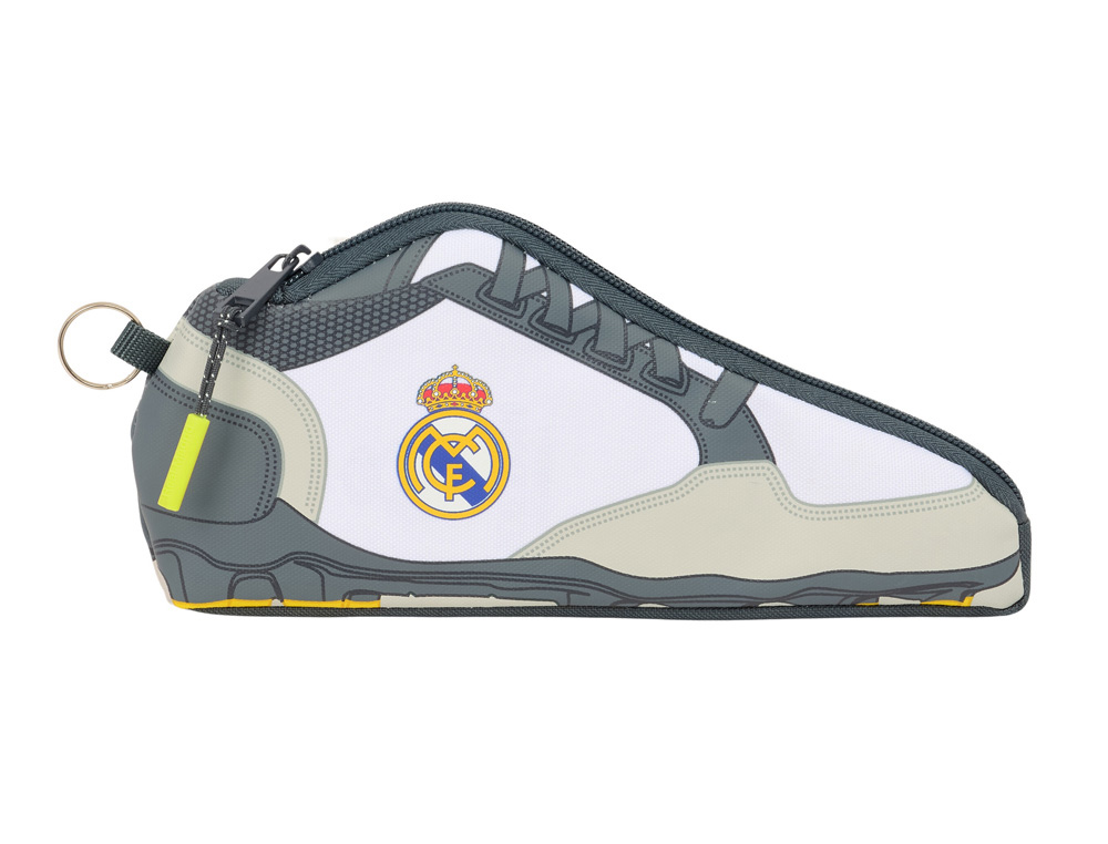 BOLSO ESCOLAR PORTATODO SAFTA ZAPATILLA REAL MADRID 1 EQUIPACION 25/26 100X240X20 MM