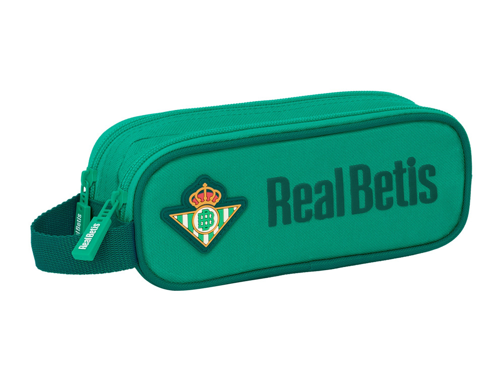 BOLSO ESCOLAR PORTATODO SAFTA DOBLE RESISTENTE AL AGUA REAL BETIS 80X210X60 MM