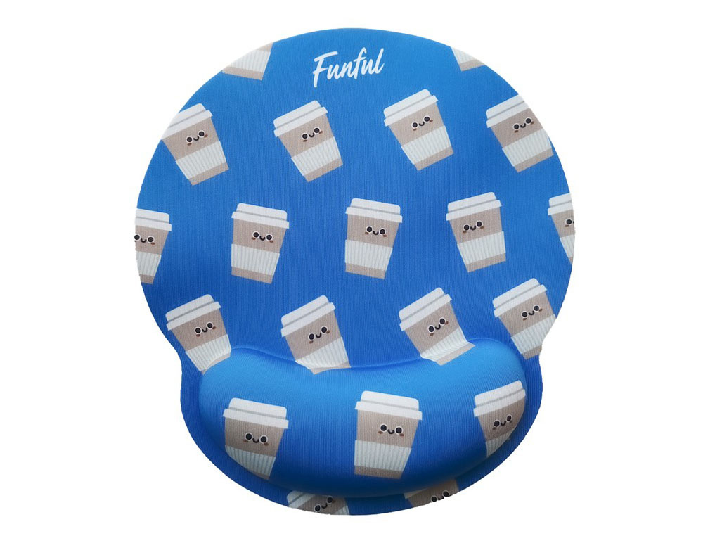 ALFOMBRILLA DE RATON FUNFUL DE GEL ERGONOMICA CAFE 250X230 MM