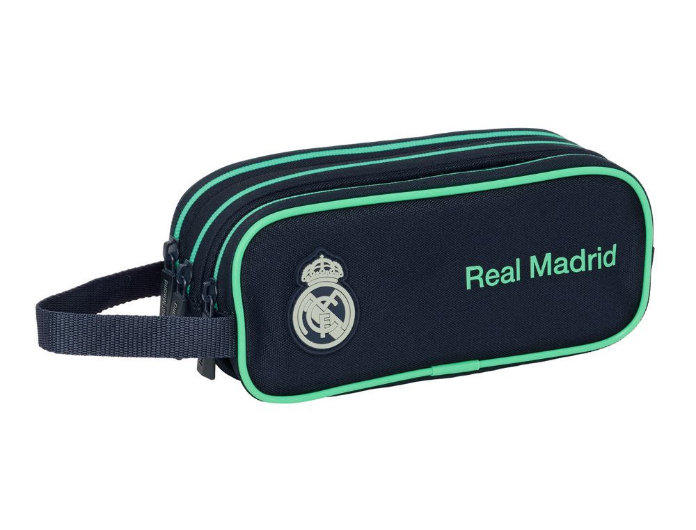 BOLSO ESCOLAR PORTATODO SAFTA TRIPLE REAL MADRID 2 EQUIPACION 25/26 85X210X70 MM