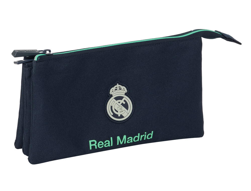 BOLSO ESCOLAR PORTATODO SAFTA TRIPLE REAL MADRID 2 EQUIPACION 25/26 120X220X30 MM