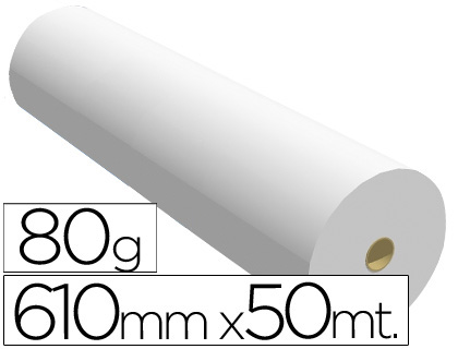 PAPEL REPROGRAFIA PARA PLOTTER 610MMX50MT 80GR IMPRESION INK-JET