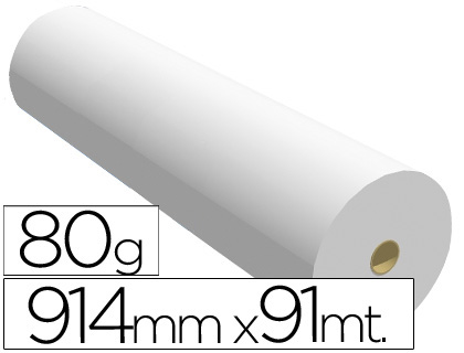 PAPEL REPROGRAFIA PARA PLOTTER 914MMX91MT 80GR IMPRESION INK-JET