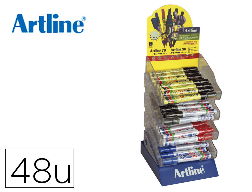 ROTULADOR ARTLINE -EXPOSITOR DE 48 UNIDADES GAMAS EK-70-EK-90 SURTIDOS