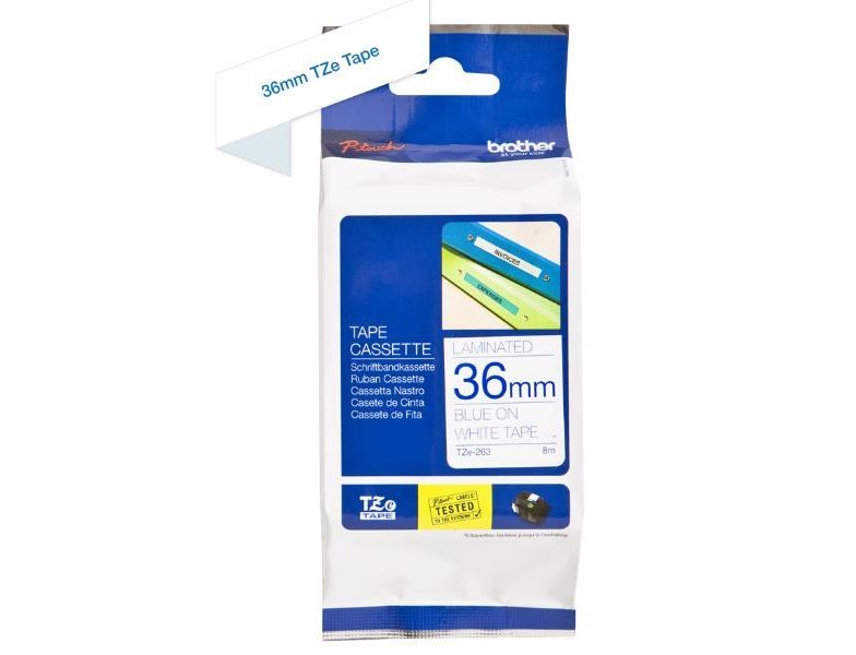 CINTA PARA ETIQUETADORES BROTHER CINTA ROTULADORA BLANCO/AZUL36
