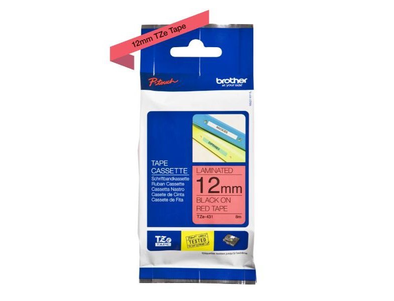 CINTA PARA ETIQUETADORES BROTHER TZE431ROTULADORA ROJO / NEGRO12