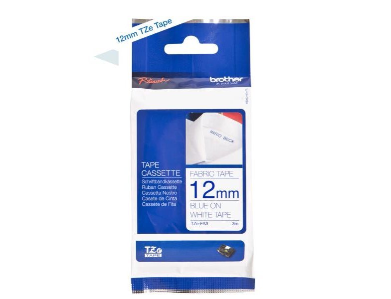 CINTA PARA ETIQUETADORES BROTHER CINTA ROTULADORA TEXTIL/AZUL 12MM