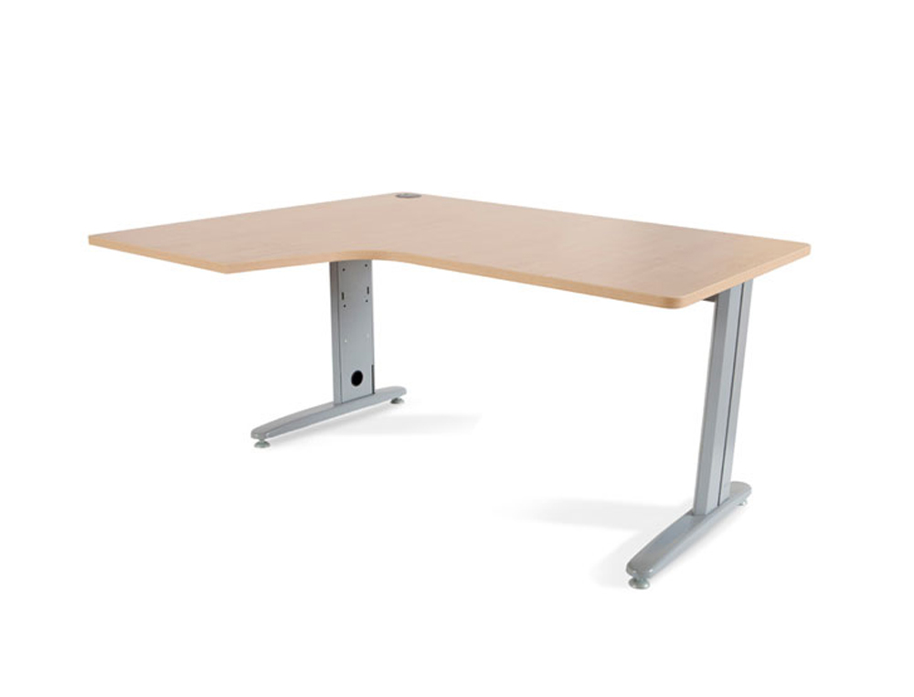MESA ROCADA SERIE METAL 180X110X76 CM IZQUIERDA ACABADO AC01 HAYA