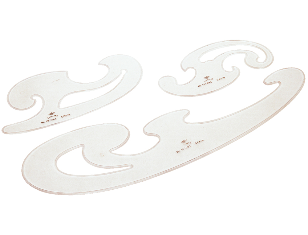 PLANTILLA DOMINGO FERRER CURVAS CRISTAL JUEGO DE 3 UNIDADES