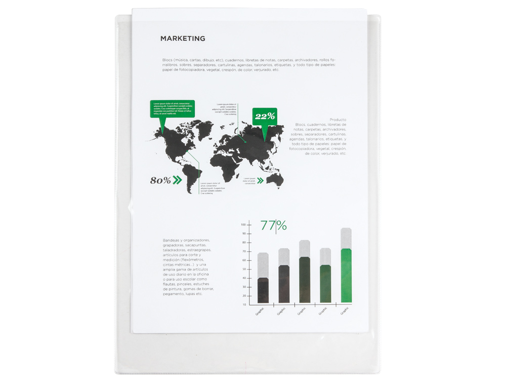 FUNDA PORTADOCUMENTO Q-CONNECT FOLIO 140 MICRAS PVC TRANSPARENTE 230X330MM